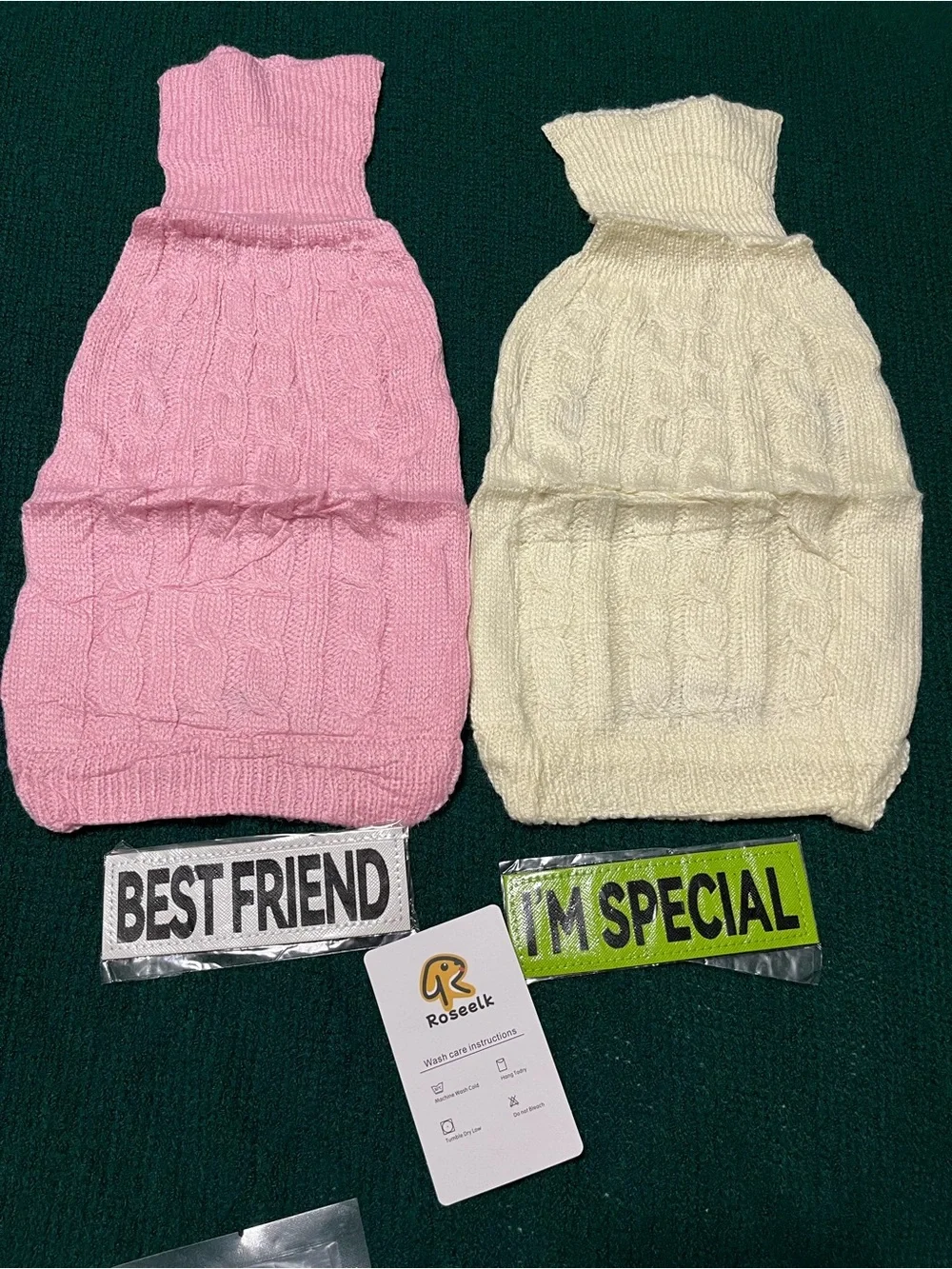 NWT Cozy Pink Cable Knit Dog Sweater size small